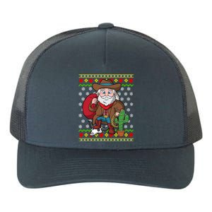 Western Cow Santa Claus Ugly Christmas Sweater Pattern Cool Gift Yupoong Adult 5-Panel Trucker Hat