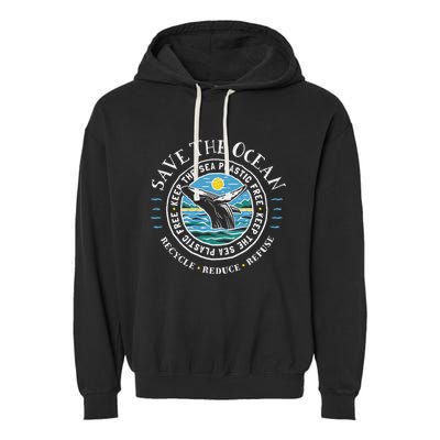 Whale Conservation Save The Ocean Humpback Whale Lover Garment-Dyed Fleece Hoodie