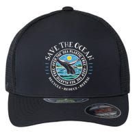 Whale Conservation Save The Ocean Humpback Whale Lover Flexfit Unipanel Trucker Cap