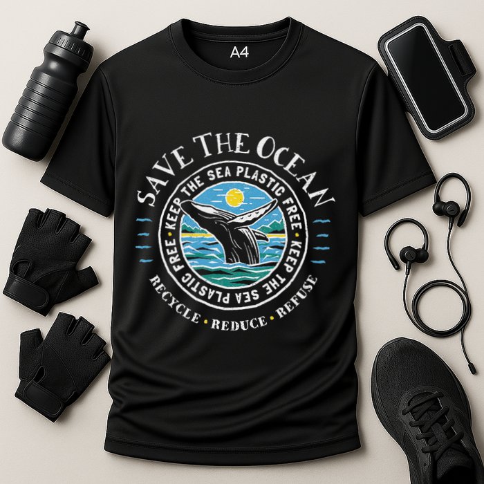 Whale Conservation Save The Ocean Humpback Whale Lover Performance Shirt