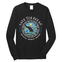 Whale Conservation Save The Ocean Humpback Whale Lover Long Sleeve Shirt