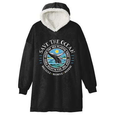Whale Conservation Save The Ocean Humpback Whale Lover Hooded Wearable Blanket