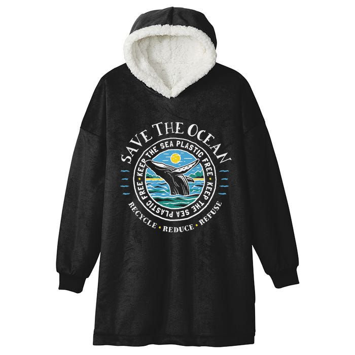 Whale Conservation Save The Ocean Humpback Whale Lover Hooded Wearable Blanket