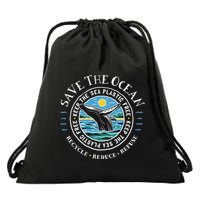 Whale Conservation Save The Ocean Humpback Whale Lover Drawstring Bag