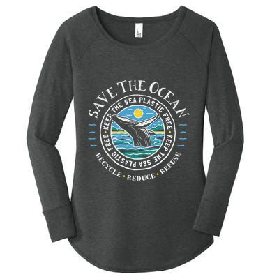 Whale Conservation Save The Ocean Humpback Whale Lover Women's Perfect Tri Tunic Long Sleeve Shirt