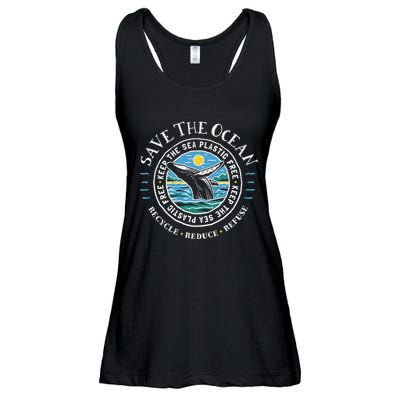 Whale Conservation Save The Ocean Humpback Whale Lover Ladies Essential Flowy Tank