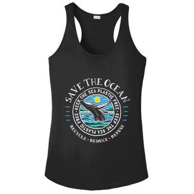 Whale Conservation Save The Ocean Humpback Whale Lover Ladies PosiCharge Competitor Racerback Tank