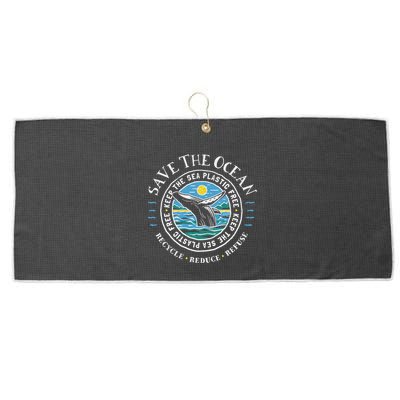 Whale Conservation Save The Ocean Humpback Whale Lover Large Microfiber Waffle Golf Towel