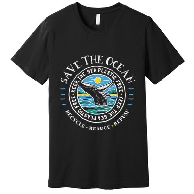 Whale Conservation Save The Ocean Humpback Whale Lover Premium T-Shirt