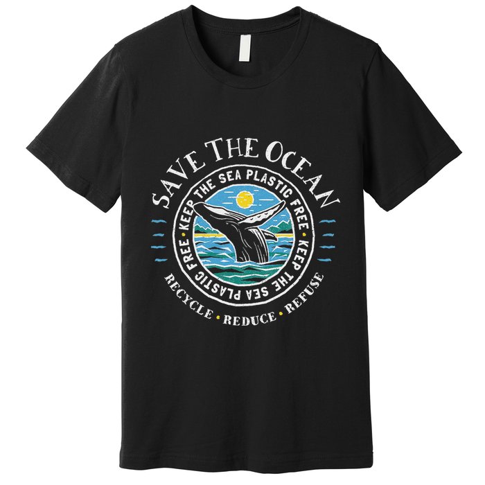 Whale Conservation Save The Ocean Humpback Whale Lover Premium T-Shirt
