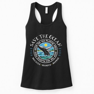 Whale Conservation Save The Ocean Humpback Whale Lover Womens Tank Top