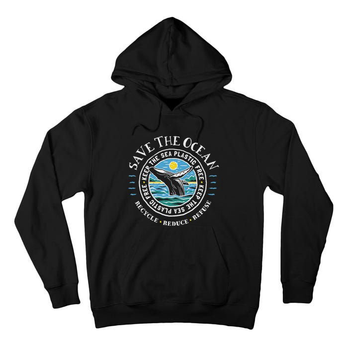 Whale Conservation Save The Ocean Humpback Whale Lover Tall Hoodie