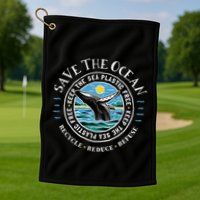 Whale Conservation Save The Ocean Humpback Whale Lover Golf Towel
