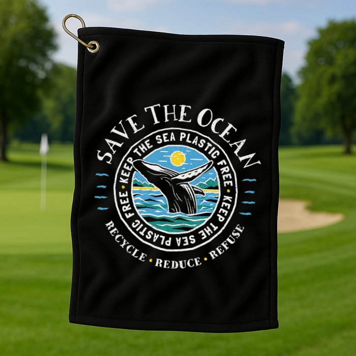 Whale Conservation Save The Ocean Humpback Whale Lover Golf Towel