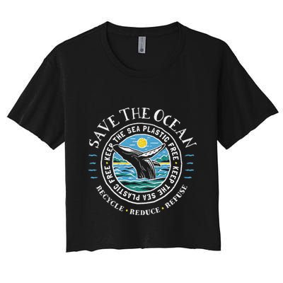 Whale Conservation Save The Ocean Humpback Whale Lover Crop Top