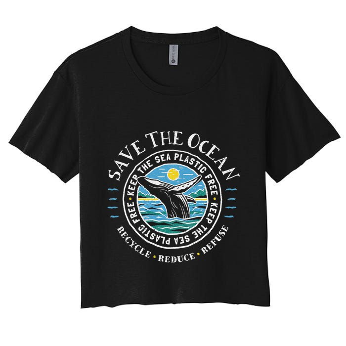 Whale Conservation Save The Ocean Humpback Whale Lover Crop Top