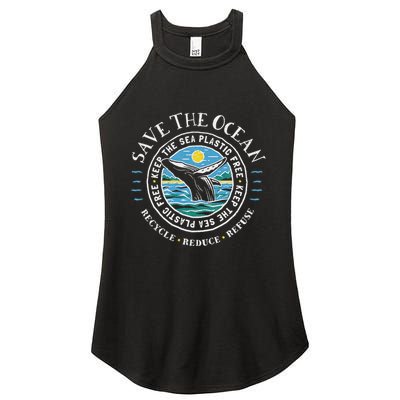 Whale Conservation Save The Ocean Humpback Whale Lover Women's Perfect Tri Rocker Tank
