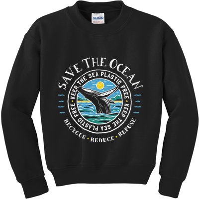 Whale Conservation Save The Ocean Humpback Whale Lover Kids Sweatshirt