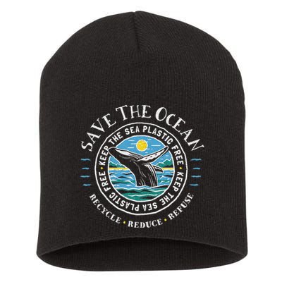 Whale Conservation Save The Ocean Humpback Whale Lover Short Acrylic Beanie