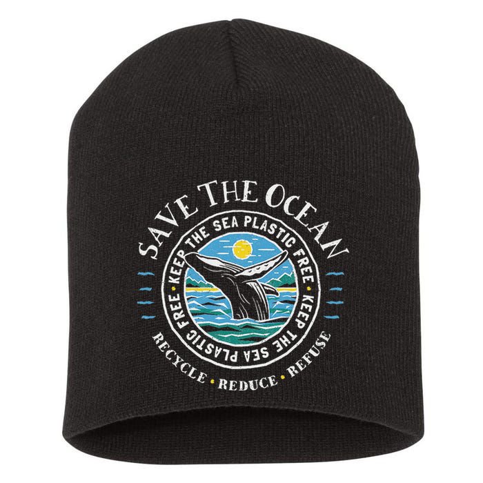Whale Conservation Save The Ocean Humpback Whale Lover Short Acrylic Beanie