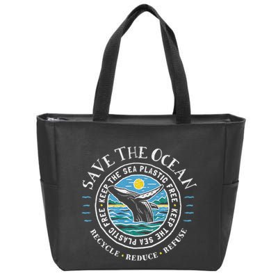 Whale Conservation Save The Ocean Humpback Whale Lover Zip Tote Bag