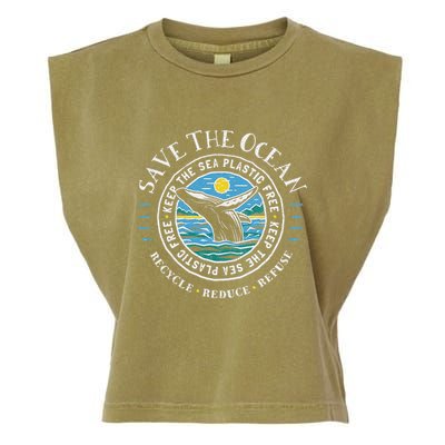 Whale Conservation Save The Ocean Humpback Whale Lover Garment-Dyed Women's Muscle Tee