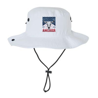 Western Cow Skull America Est 1776 Bucket Hat