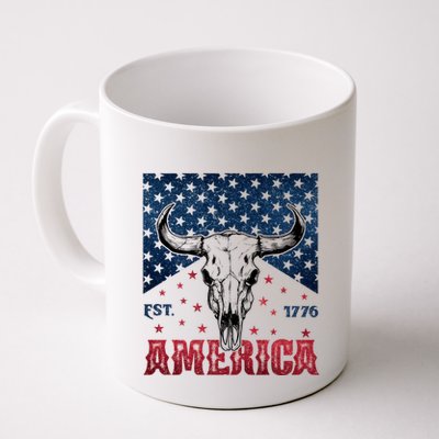 Western Cow Skull America Est 1776 Mug