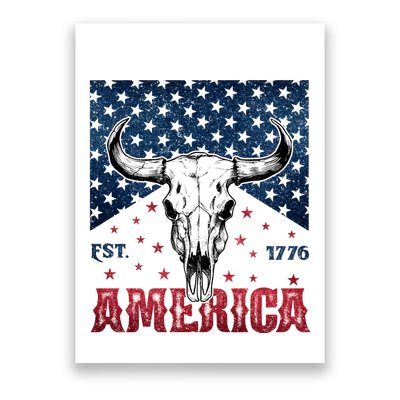Western Cow Skull America Est 1776 Poster
