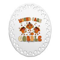 Wound Care Turkey Gobble Squad Wound Specialist Thanksgiving Ceramic Oval Ornament