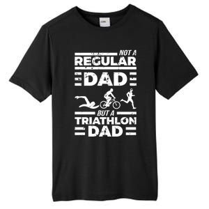 World Coolest Triathlon Dad For Triathlete Daddy Gift Tall Fusion ChromaSoft Performance T-Shirt