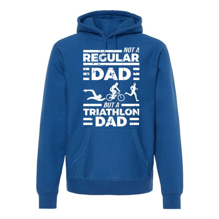 World Coolest Triathlon Dad For Triathlete Daddy Gift Premium Hoodie