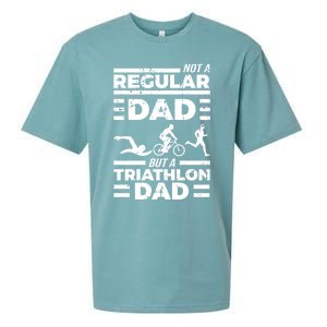 World Coolest Triathlon Dad For Triathlete Daddy Gift Sueded Cloud Jersey T-Shirt