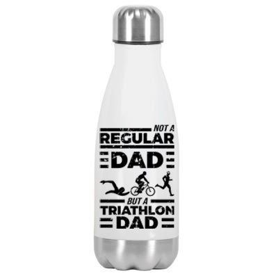 World Coolest Triathlon Dad For Triathlete Daddy Gift Stainless Steel Insulated Water Bottle