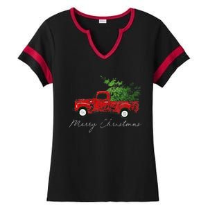 Wagon Christmas Tree On Car Xmas Vacation Ladies Halftime Notch Neck Tee