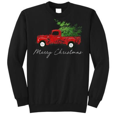 Wagon Christmas Tree On Car Xmas Vacation Tall Sweatshirt