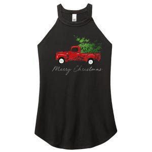 Wagon Christmas Tree On Car Xmas Vacation Women's Perfect Tri Rocker Tank