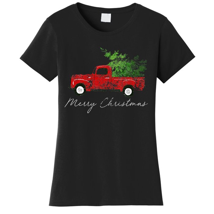 Wagon Christmas Tree On Car Xmas Vacation Women's T-Shirt