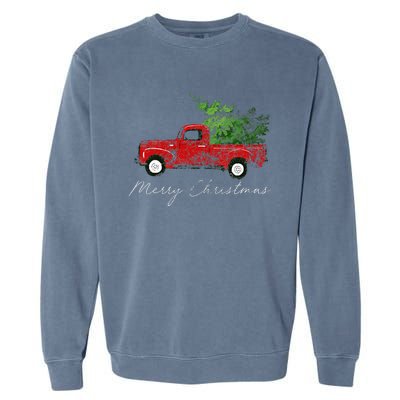 Wagon Christmas Tree On Car Xmas Vacation Garment-Dyed Sweatshirt