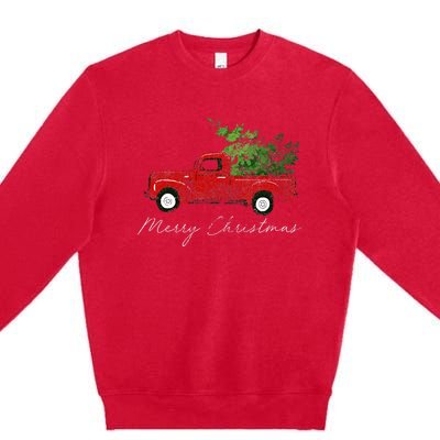 Wagon Christmas Tree On Car Xmas Vacation Premium Crewneck Sweatshirt