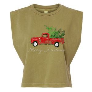 Wagon Christmas Tree On Car Xmas Vacation Garment-Dyed Women's Muscle Tee