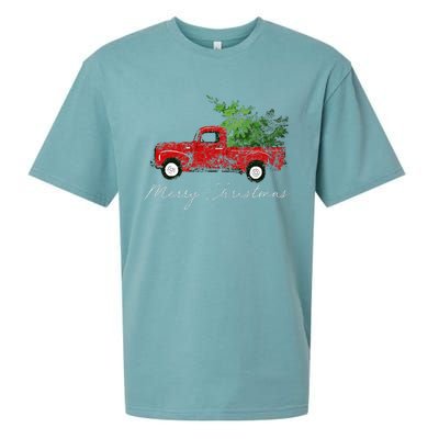 Wagon Christmas Tree On Car Xmas Vacation Sueded Cloud Jersey T-Shirt