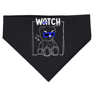 Watch Carefully Teddy Bear Minimalist Streetwear Design USA-Made Doggie Bandana