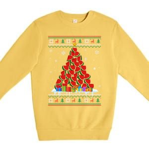 Watermelon Christmas Tree Funny Ugly Christmas Sweater Premium Crewneck Sweatshirt