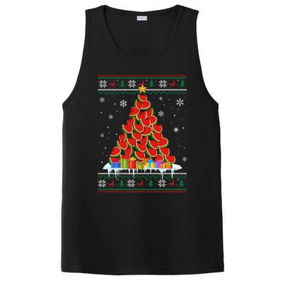 Watermelon Christmas Tree Funny Ugly Christmas Sweater PosiCharge Competitor Tank