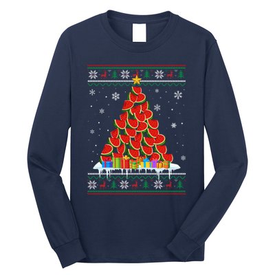 Watermelon Christmas Tree Funny Ugly Christmas Sweater Long Sleeve Shirt