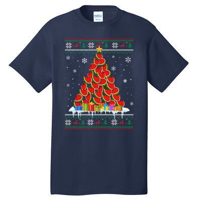 Watermelon Christmas Tree Funny Ugly Christmas Sweater Tall T-Shirt