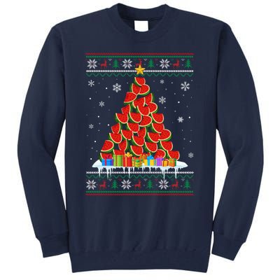 Watermelon Christmas Tree Funny Ugly Christmas Sweater Tall Sweatshirt