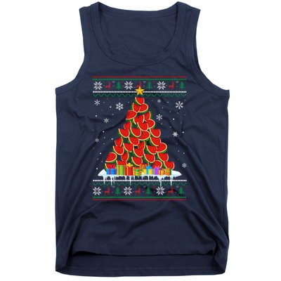 Watermelon Christmas Tree Funny Ugly Christmas Sweater Tank Top