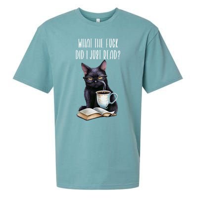 What Cat The Fuck Did I Just Read Meaningful Gift Coffee Cats And Books Gift Sueded Cloud Jersey T-Shirt